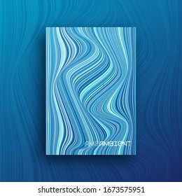 Colorful abstract geometric wavy cover, brochure, poster design. Vector template.