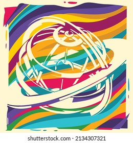 Colorful abstract globe vector illustration
