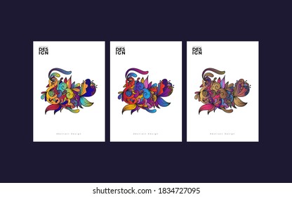 Colorful abstract goose doodle. Abstract trendy artistic templates. Good for cover, invitation, banner, placard, brochure, poster, card, flyer and other.