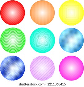 Colorful Abstract gradation line circle set