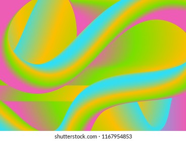 Fondo de ondas líquidas 3d de gradiente abstracto colorido. Diseño vectorial de curvas de flujo vibrantes