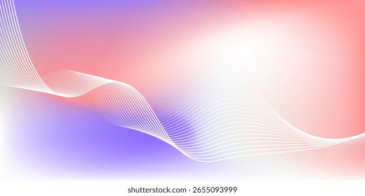 Colorful Abstract Gradient Background with Dynamic Flowing Lines and Light Effects