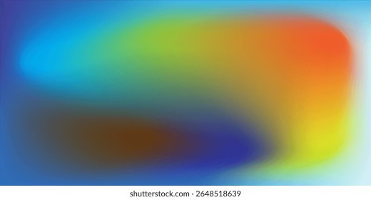 Colorful abstract gradient background featuring smooth transitions between cyan, yellow, orange, blue, and dark tones.