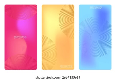 Fondo abstracto colorido del gradiente con las líneas circulares geométricas, Plantilla moderna del diseño para el cartel, el volante, o la cubierta digital.