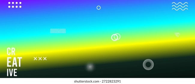 Farbiger abstrakter Farbverlauf-Hintergrund mit geometrischen Formen