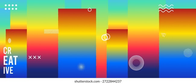 Fondo de degradado Abstractas colorido con Formas geométricas y texto