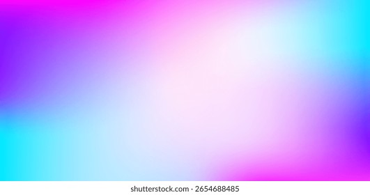Fondo de degradado abstracto colorido con tonos rosa, púrpura y cian suaves. Textura de luz suave y borrosa para un diseño moderno, Anuncio o Fondo de pantalla digital. Ilustración vectorial eps10.
 