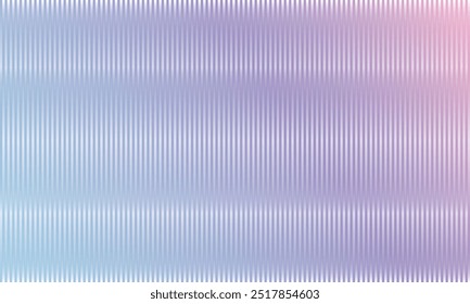 Colorful abstract gradient background with trendy ribbed glass effect. Rainbow acrylic reeded fluted panel. Vector illustration