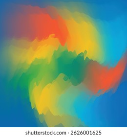 Colorful abstract gradient blending vivid shades of red, yellow, green, and blue into a vibrant, painterly effect. Represents creativity, energy, and dynamic fluidity in a modern artistic style.