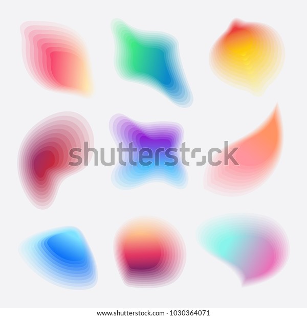 Colorful Abstract Gradient Blob Shapes Collection Stock Vector (Royalty ...