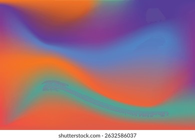 Colorful abstract gradient with bright Orange, Muted Aqua, Blue and Purple Plum