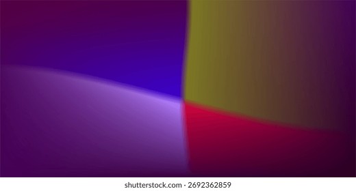Gradiente Abstractas colorido con segmentos de luz curvados en tonos rojos amarillos púrpuras Desenfoque suave