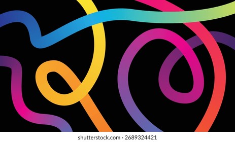 Colorful abstract gradient line vector background 