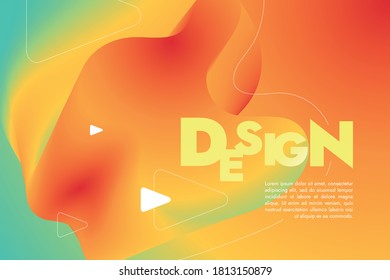 Colorful Abstract Gradient Liquid Fluid Cover Background Design, Vector Illustration