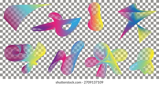 Farbige abstrakte Gradienten flüssige Formen Vektor Set Design-Elemente