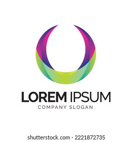 Colorful abstract gradient logo deign template