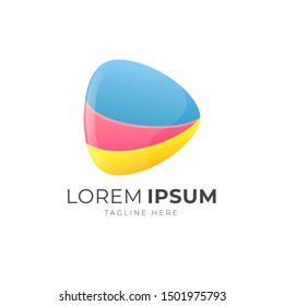 Colorful abstract gradient logo template vector