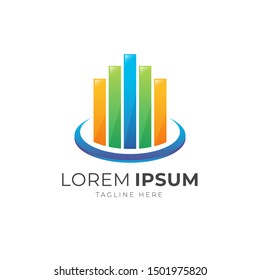 Colorful abstract gradient logo template vector