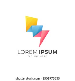 Colorful abstract gradient logo template vector