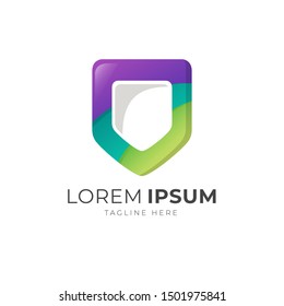 Colorful abstract gradient logo template vector