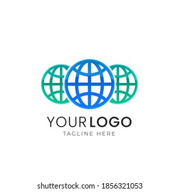 Colorful abstract gradient logo template