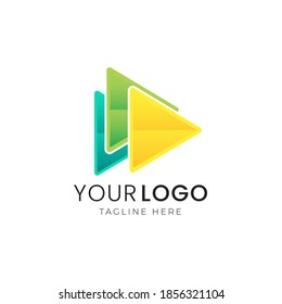 Colorful abstract gradient logo template