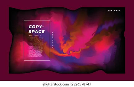 Colorful abstract gradient mesh background template copy space. Colour gradation backdrop design for poster, banner, magazine, cover, landing page, brochure, festival, or event.