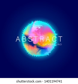 Colorful Abstract Gradient on black background. Trendy Vibrant Fluid Colors. Futuristic Shape on Black for Music Poster, Cover, Banner, Placard. EPS 10 Vector