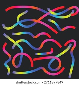 Colorful Abstract Gradient Ribbon Lines Background