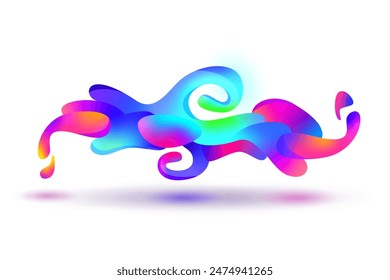 Colorful abstract gradient shape, wave fluid splash. Creative background banner, design vector element