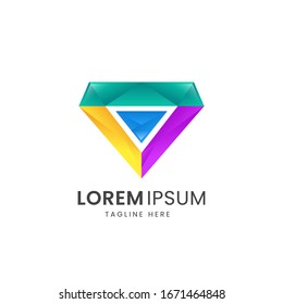 colorful abstract gradient triangle logo for your company