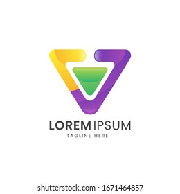 colorido logotipo de triángulo de gradiente abstracto para su empresa