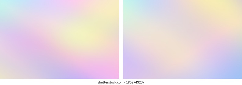 Colorful abstract gradient vector background. Trendy soft color tones design. Bright party neon lights texture vector set. Abstractive color blend wallpaper illustration