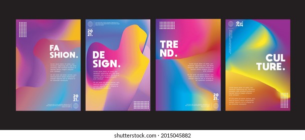 Colorful Abstract Gradient Vector Background set with Dummy Text, perfect for Poster, Flyer, Social Media Story, Pamphlet, Cover, Magazine and Print Material