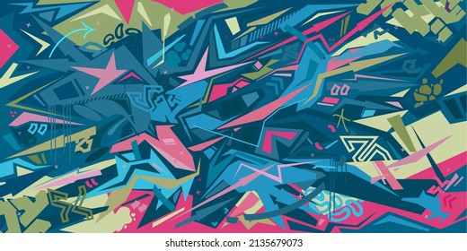 Colorful Abstract Graffiti Style Vector Illustration Background Template