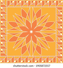 Colorful abstract graphic background. Tribal ethnic ornament. Scarf design. Frame. 