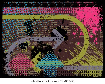 colorful abstract grunge with arrows, vector illustration
