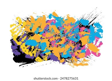 Colorful abstract grunge artistic brush stroke banner. Brush stroke texture explosion 