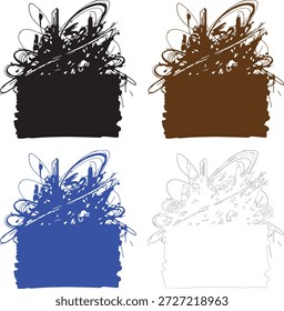 Elementos de diseño abstractos coloridos del grunge