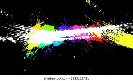 Colorful abstract grunge splashes, vector EPS10. Multicolor abstract wallpaper. Vivid backgrounds series. Bright rainbow colours. Vector without gradient with copy-space. High quality traced