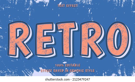 Colorful Abstract Grunge Word Retro Editable Text Effect Design Template. Effect Saved In Graphic Style