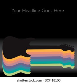 A Colorful Abstract Guitar Background  With Space for Text