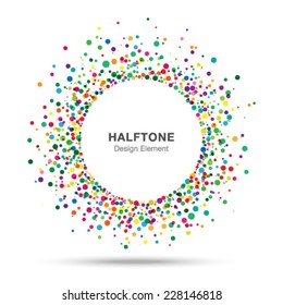 Colorful Abstract Halftone Logo Design Element, vector illustration 
