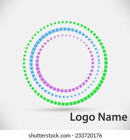 Colorful Abstract Halftone Logo Design Element. Vector illustration.