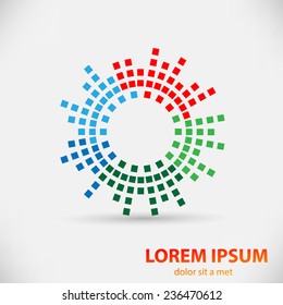 Colorful Abstract Halftone Logo Design Element. Vector illustration.