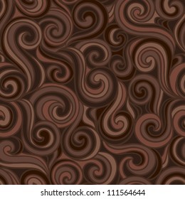 Colorful abstract hand-drawn pattern, waves or curls background. Seamless pattern for your design wallpapers, pattern fills, web page backgrounds, surface textures.