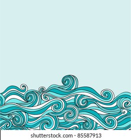 colorful abstract hand-drawn pattern, waves background