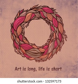 colorful abstract hand-drawn pattern, wreath waves background
