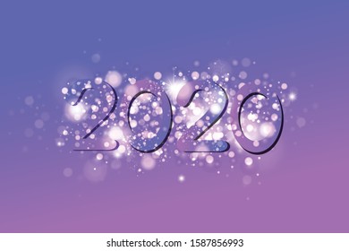 Colorful Abstract happy new year 2020 background ,vector illustration - Vector