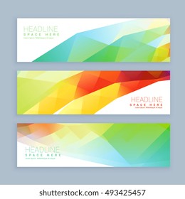 colorful abstract header and banners